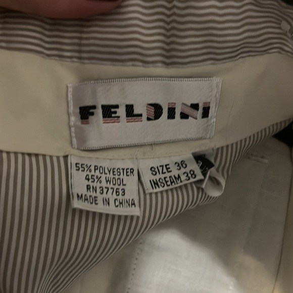 2 pair Feldini, 36 x 38, polyester and wool pleated front dress pant, black&blue - Picture 4 of 4